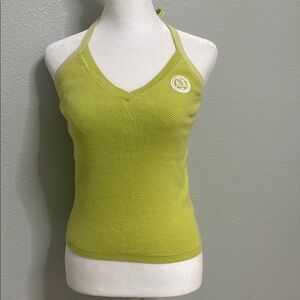 Armani Exchange Lime Green Halter Neck Women Top